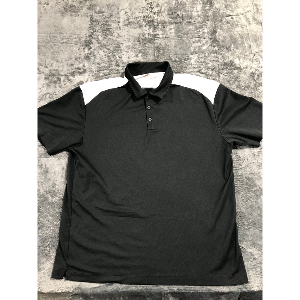 Nike Golf Polo Shirt Men XXL Black White Dri-FIT Colorblock 319679-010